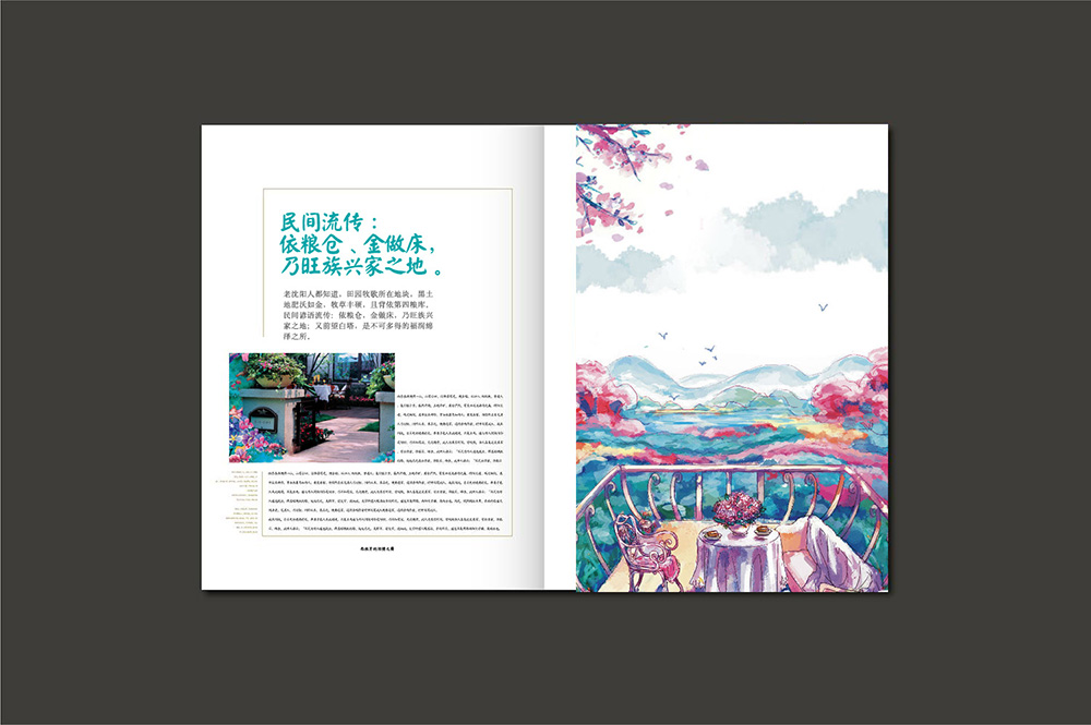 广州田园牧歌地产招商画册行业设计-地产手绘画册设计公司